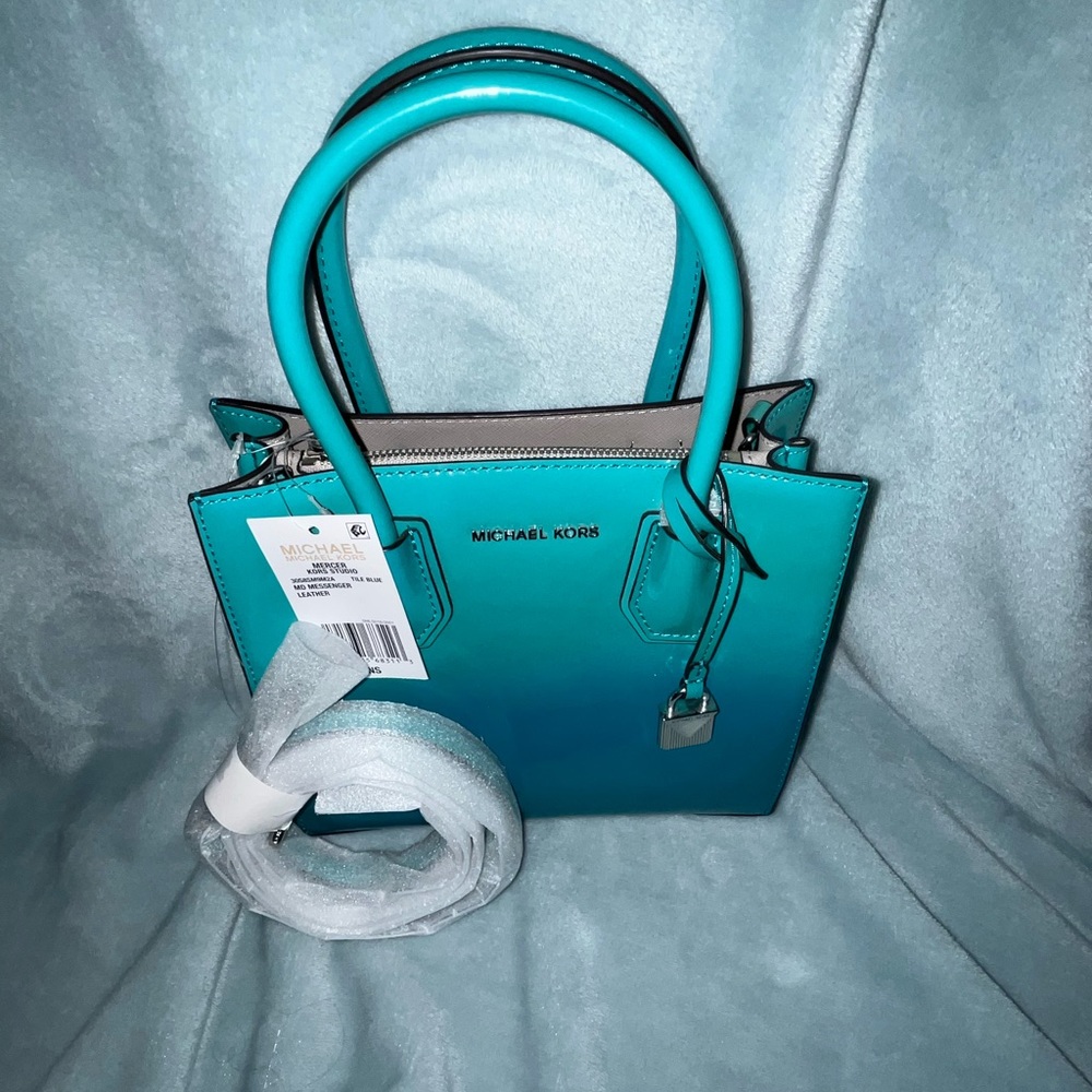 Brand new Michael Kors messenger bag purse teal/blue